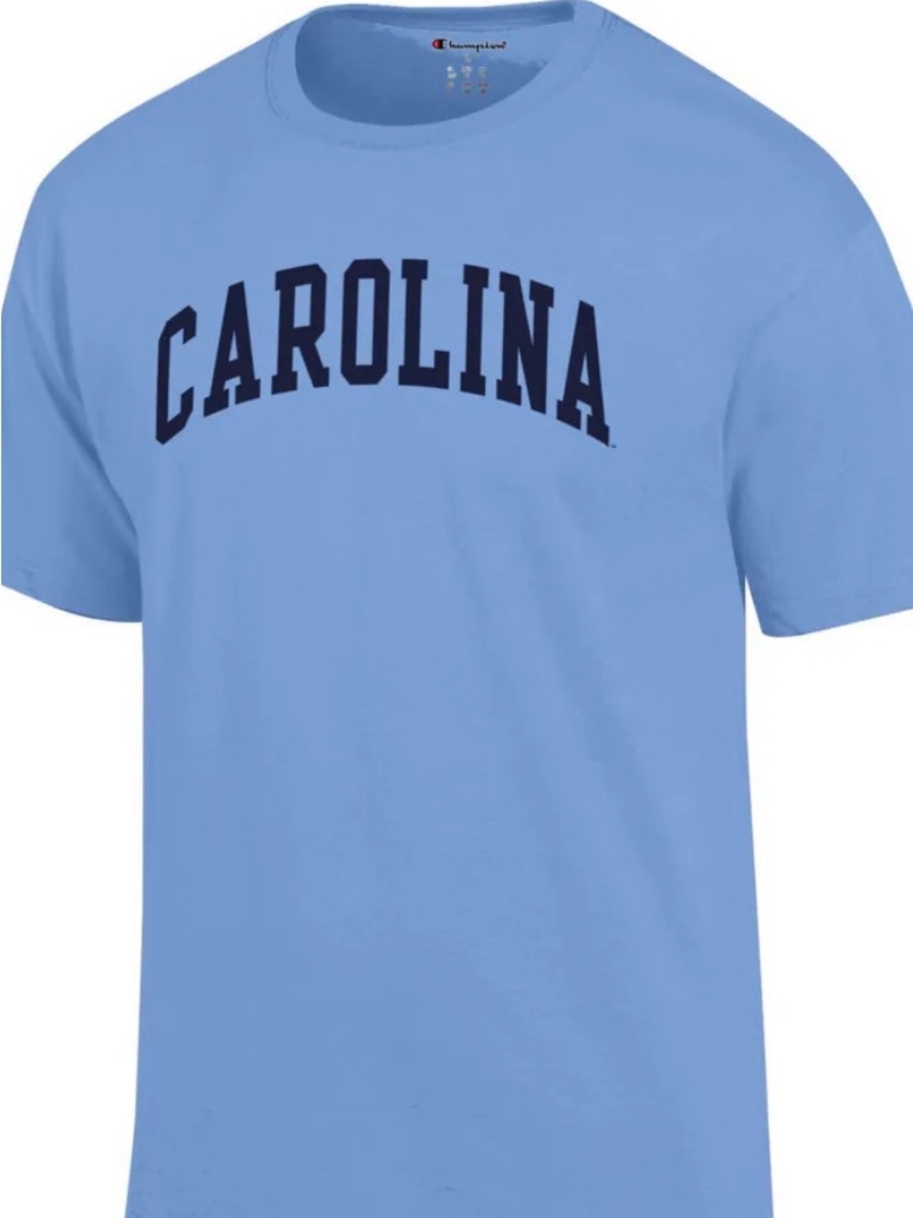 Champion Light Blue 'CAROLINA' Short Sleeve Crewneck T-Shirt